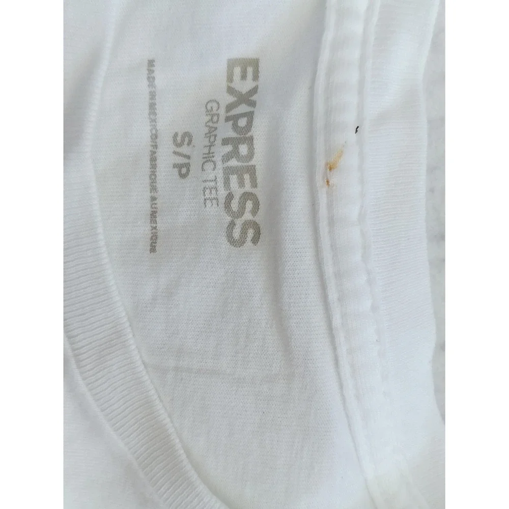 Express Men's White Graphic‎ Tee with Camouflage Print